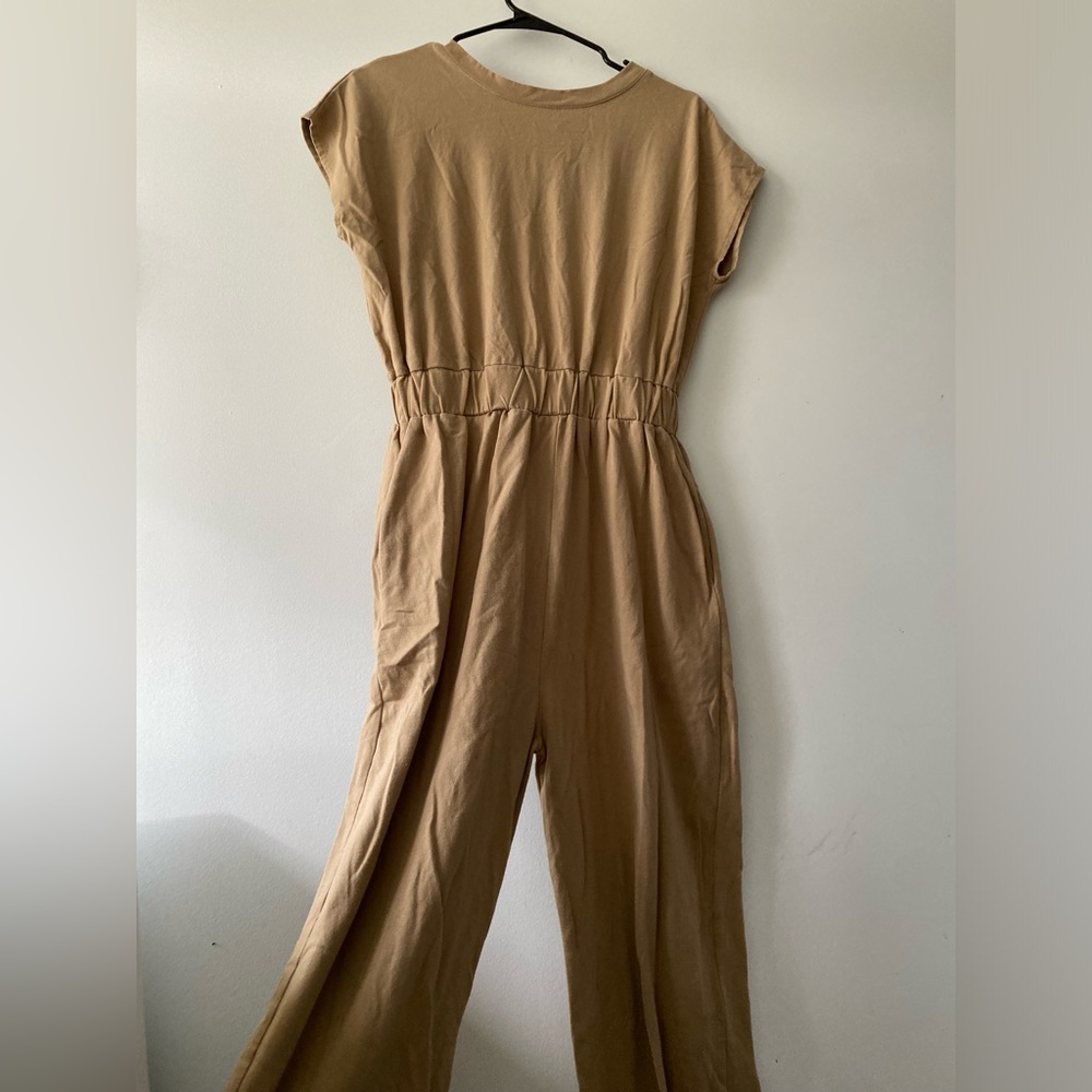 Source Unknown Tan Button-Front Jumpsuit - Picture 7 of 7